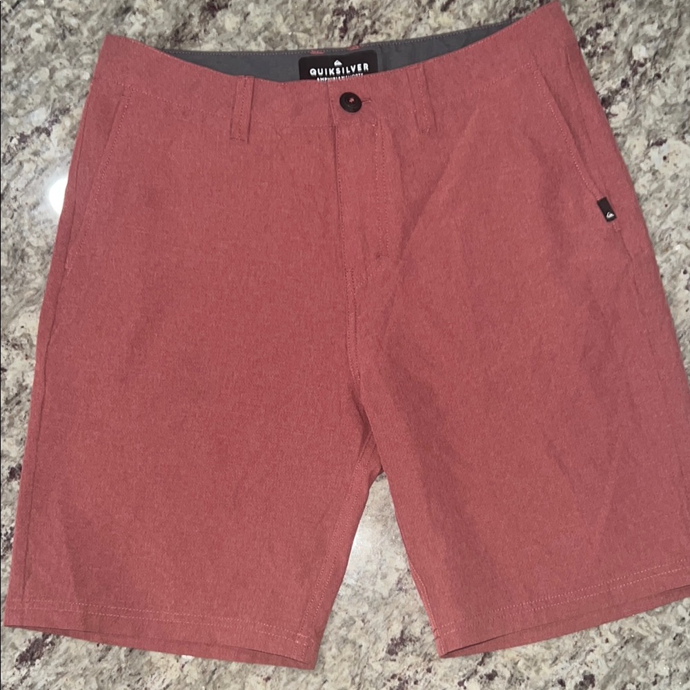 Quiksilver Red Flat Front Shorts Casual Style